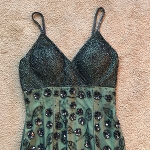 Beaded Silk Green Dress from Cache XS